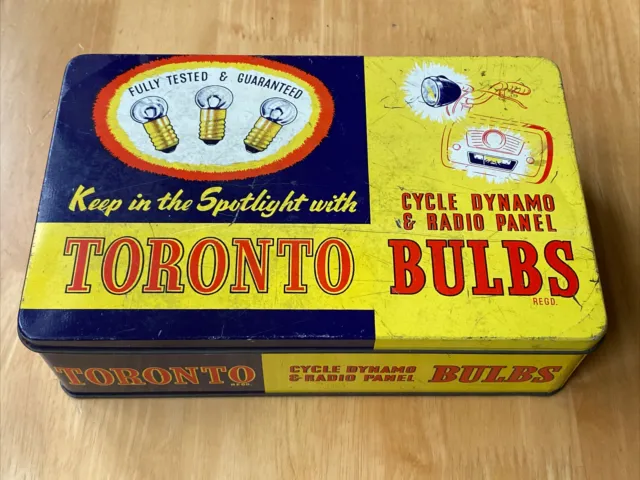 Toronto Bulb Empty Advertising Tin Garage Shed Automobilia Torch cycle bicycle
