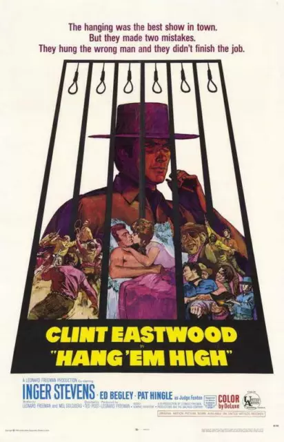 Hang 'Em High Movie POSTER 11 x 17 Clint Eastwood, Inger Stevens, A