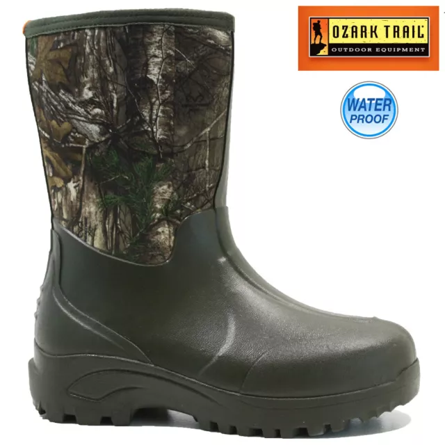 Mens Waterproof Boots Garden Outdoor Festival Hunting Wellington Rain Mucker New