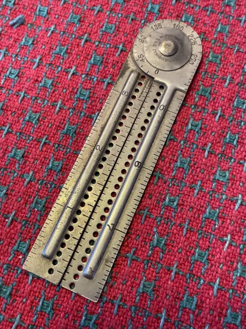 Antique B&B Folding Ruler Protractor 🇺🇸 Westbrook Publishing Phila. PA