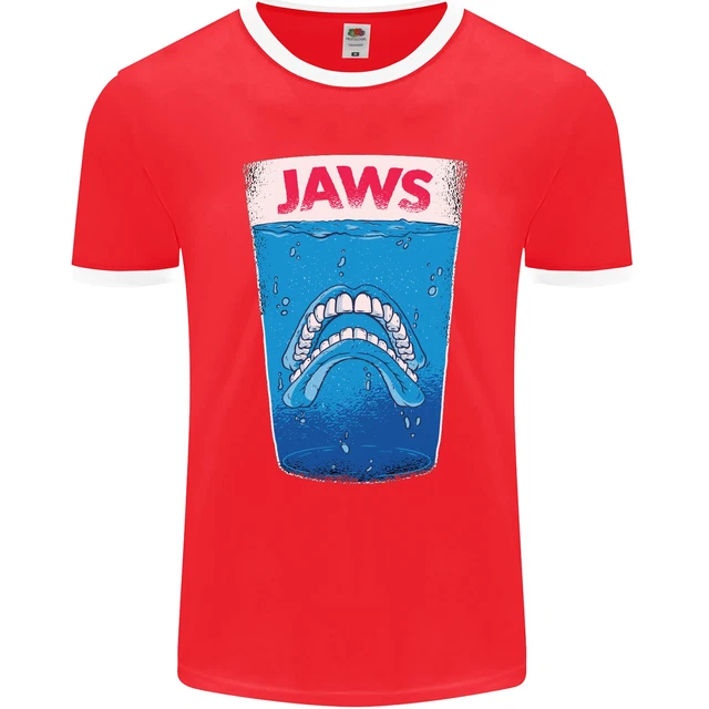 T-shirt da uomo Jaws Funny Parody Dentures denti teschio fotoL 3