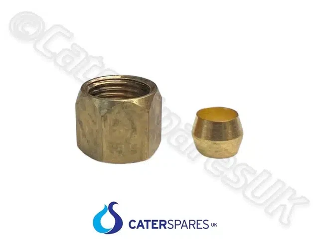 2 X JOINING COMPRESSION COUPLING FOR GAS PILOT BURNER BUNDY TUBE 6mm x 6mm SET | CaterSpares