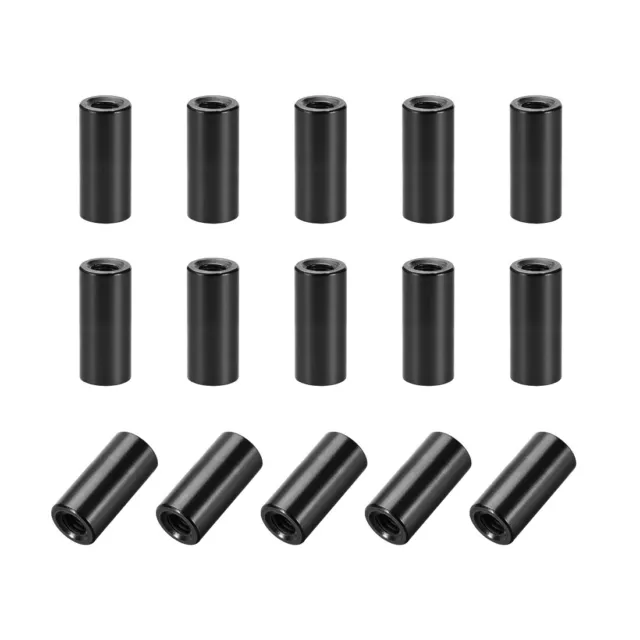 15ud M3x12mm Redondo Aluminio Separador Columna Espaciador Hembra Negro para DIY