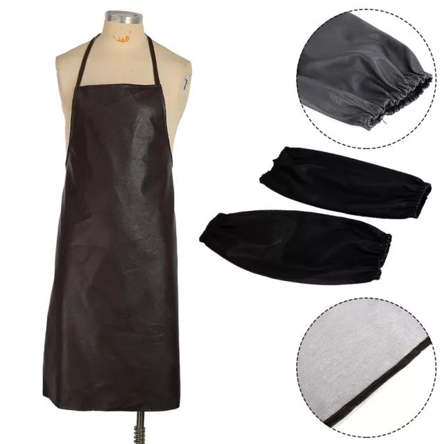 Leather Welding Work Apron Heat Resistant & Flame Retardant-Welder-Bib 38.2-Inch 2