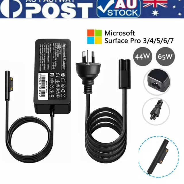 For Microsoft Surface Pro 7 3 4 5 6 Power Supply Adapter 65W 44W Laptop Charger