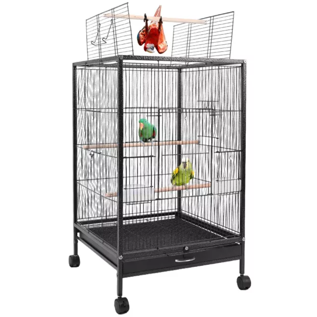 30" Bird Cage Wrought Iron with Rolling Stand Lovebird Parrot Finch Cage