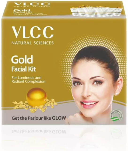 VLCC Natural facial kit Gold Facial Kit for Luminous and Radiant Complexion 60g)