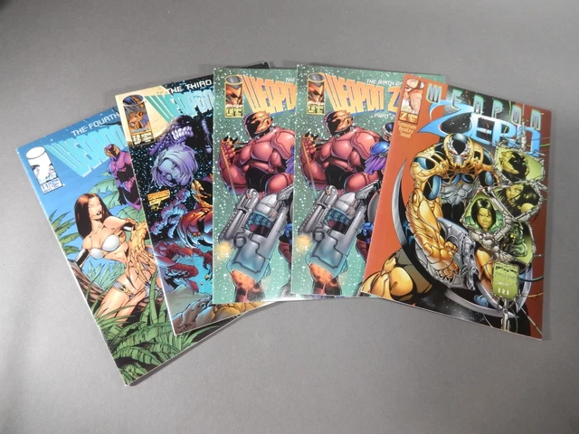 Weapon Zero 5 Comic Lot 2x T-3, T-2, T-1 and Issue #7 Image Comics Top Cow
