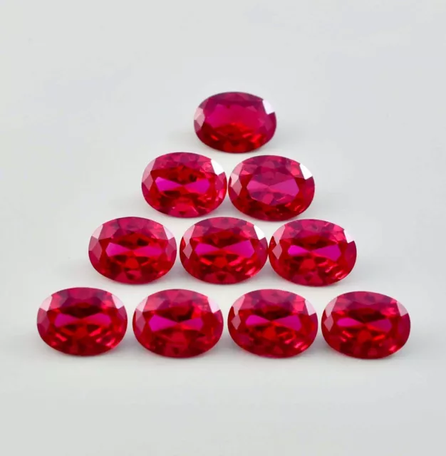 50 piezas de piedras preciosas sueltas de corte ovalado de rubí rojo sangre...