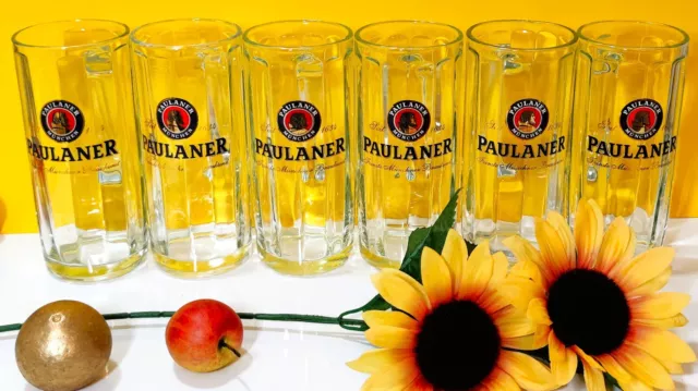 Paulaner 0,5l Maßkrug Glas Bierkrug Humpen Fest Oktober Party Sahm Gold München