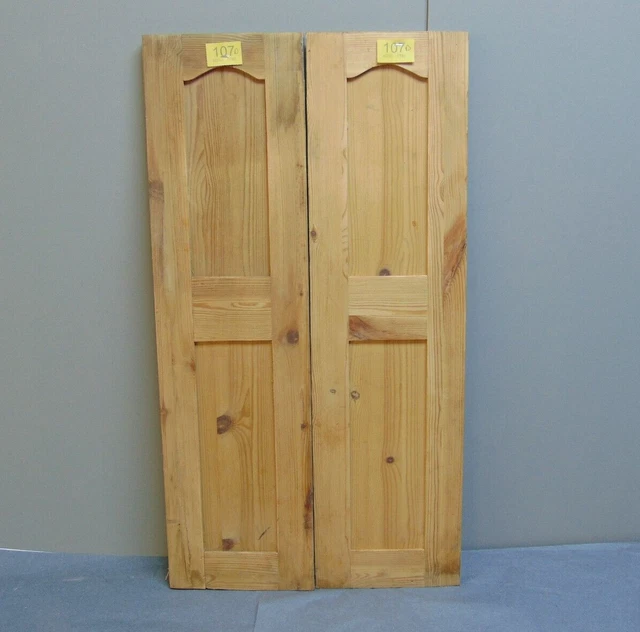 Pair Pine Victorian Alcove Cupboard Doors ref 107D