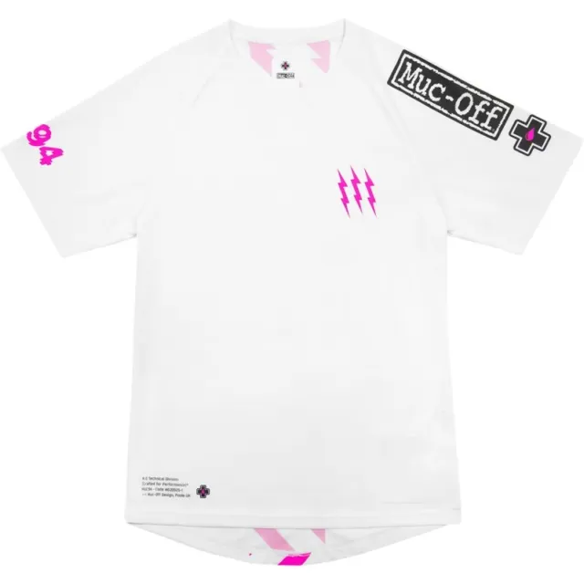 Muc-Off Riders Short Sleeve Jersey (Small, White)