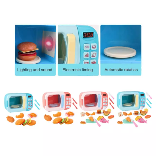 Kids Microwave Oven Toy Electronic with Light Children Pretend Play Educational
