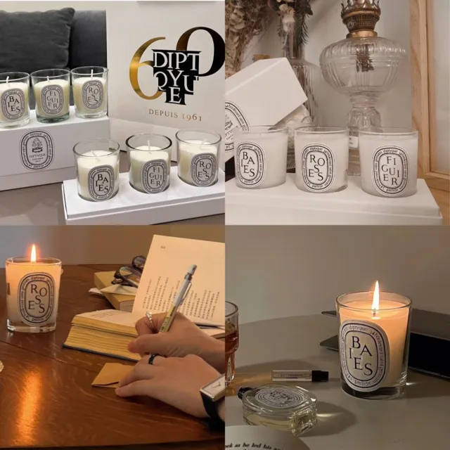 3x DIPTYQUE Scented Candles 70g/2.4oz Figuier/Roses, With Box, Valentine's Gift