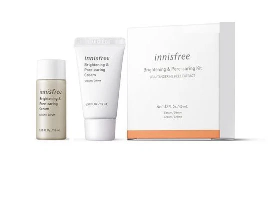 Innisfree Brightening & Pore-Caring Kit Serum & Cream (New In Box) - Travel Size