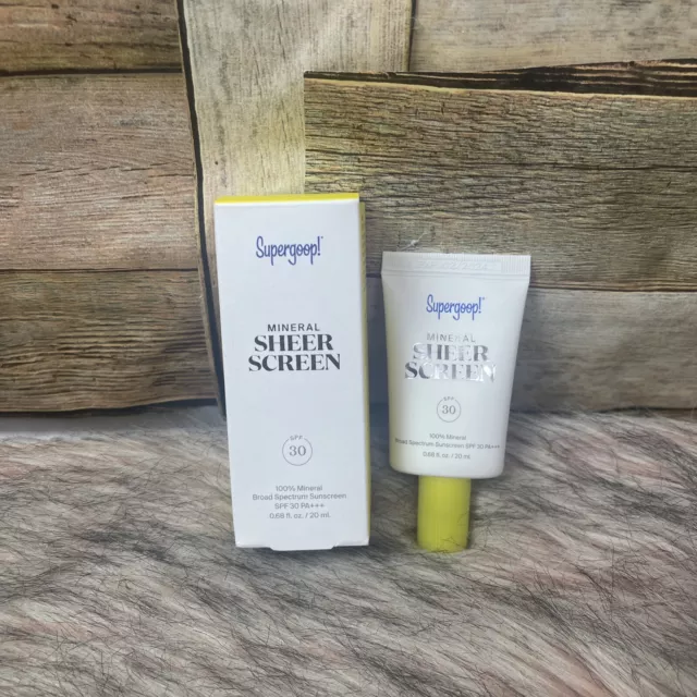Supergoop Mineral Sheer Screen SPF30 PA+++ 20 mL/ 0.68 fl oz NIB Exp 02/24 Mini