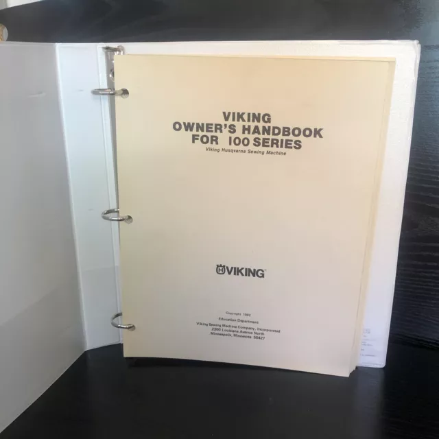 Viking Owner's Handbook 100 Series Sewing Machine 1982 Manual in 3 ring binder