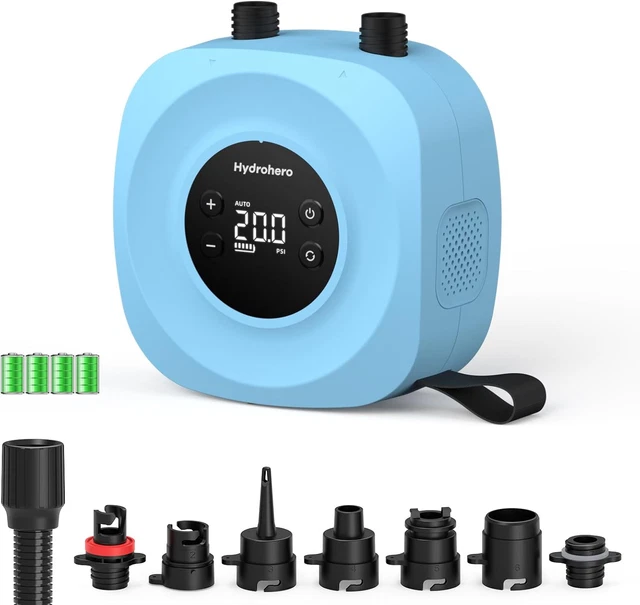 Pompa Elettrica Ricaricabile Ambesty 12000mAh Per SUP - Gonfiaggio 20PSI, Auto-Spegnimento, Con Connettore 12V E Type-C