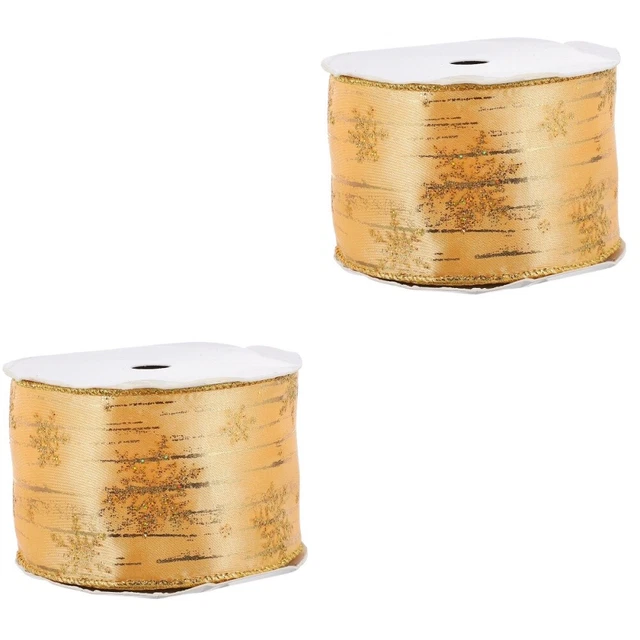 2x Schneeflocke Verdrahtete Band Weihnachten Verpackung Bänder Weihnachten Band