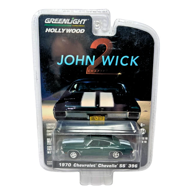 Greenlight 1/64 Chevrolet Chevelle SS 396 1970 | John Wick 2 | Diecast Verte