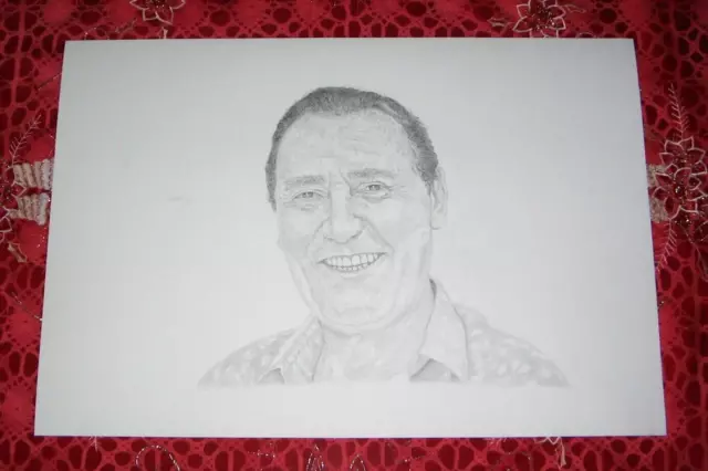 Disegno Matita E Carboncino 33X48 - Alberto Sordi - Bellissimo!