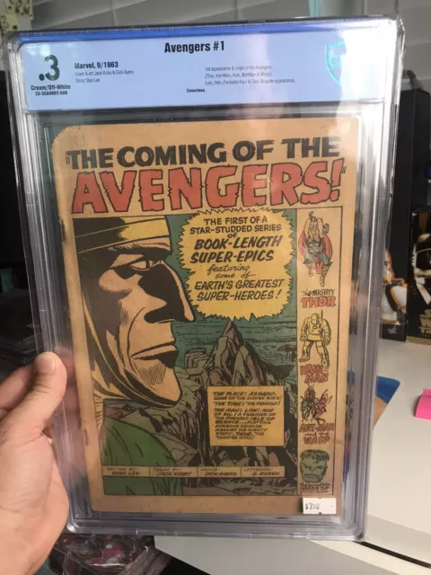 Marvel Avengers #1 Coverless 1st Appearance & Origin of the Team 1963 CGC CBCS