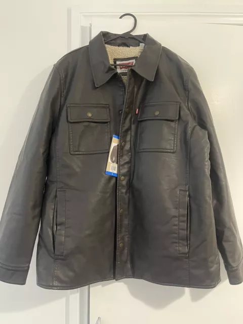 Levis Jacket Mens Leather Look Size Large