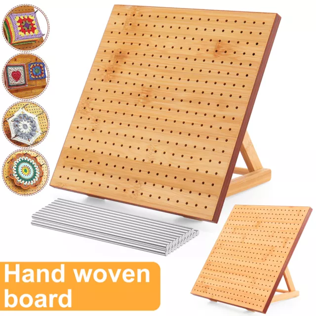 25/29cm Wooden Knitting Crochet Board Crochet Blocking Board Kit W/Stand 20 Pinヘ