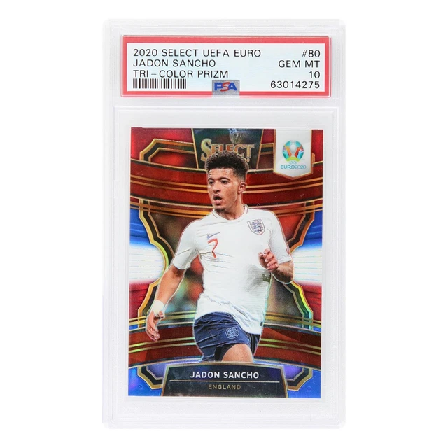 2020 Panini Select UEFA Euro Preview Soccer Jadon Sancho Tri-Color Prizm PSA 10