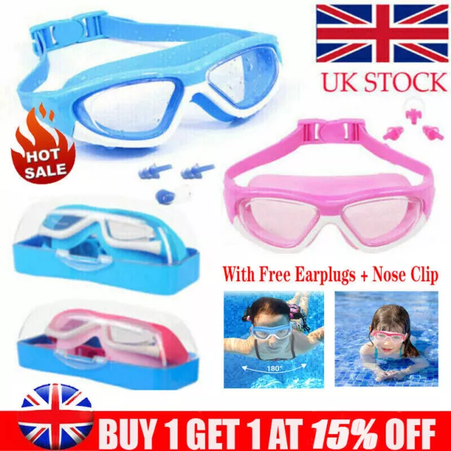 Kids Anti-Fog Swimming Goggles Pool Swim Adjustable Glasses Children Boys Girls