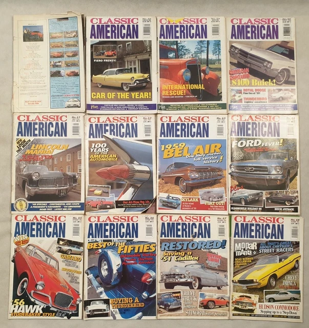 CLASSIC AMERICAN CAR Magazine Issue 57-68 Full Year 1996 Jan Feb Mar