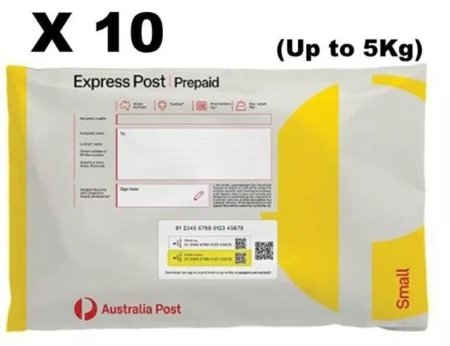Australia Post Express Small Satchel 500g (Pack of 10) + FREE EXPRESS SHIPPING