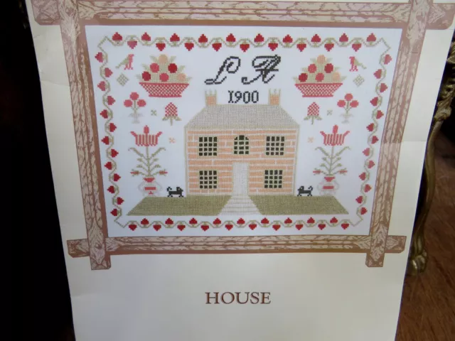 Laura Ashley Tapestry Kit House Sampler 1900  Cross Stitch Cottage Core Rare 3