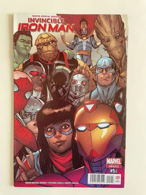 Invincible Iron Man #5 MARVEL COMICS 2017 Vol. 3 COVER A  Mexico Variant