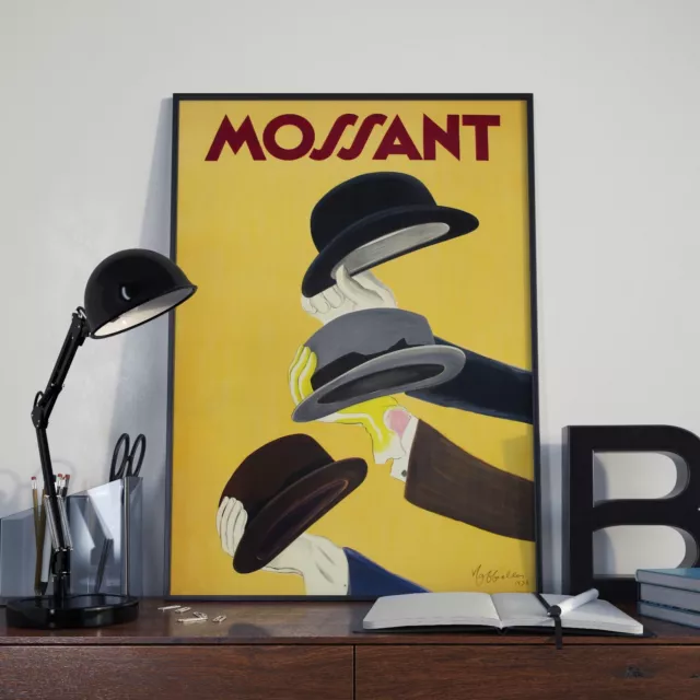 Vintage Mossant French Hat Advertising Poster Print Picture A3 A4