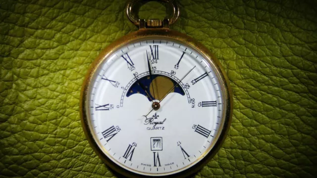 Taschenuhr Lepine Royal mit Mondphasen & Datumanzeige / #240493