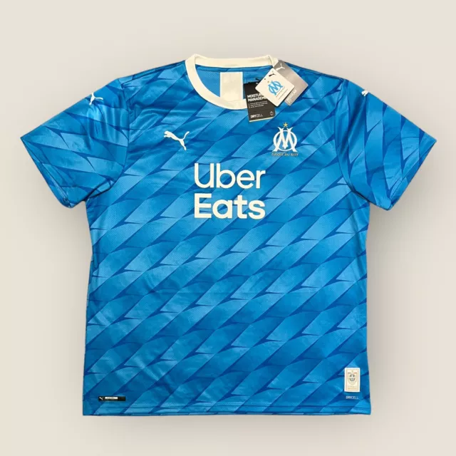 BNWT Mens Blue Puma Marseille 2019-20 Away Football Shirt - Size XXL (2XL) A371