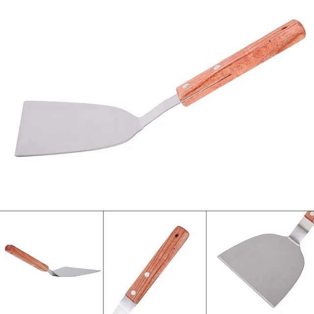 Set Di 2 Spatole Per Barbecue E Piastra In Acciaio Inox – Professionale Per Teppanyaki, Hamburger E Pancake - 3
