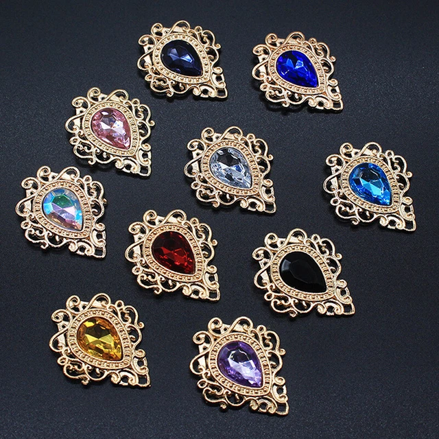 32*26mm Waterdrop Shape Acrylic Alloy Jewelry Accessories DIY Garment Hand Sewn