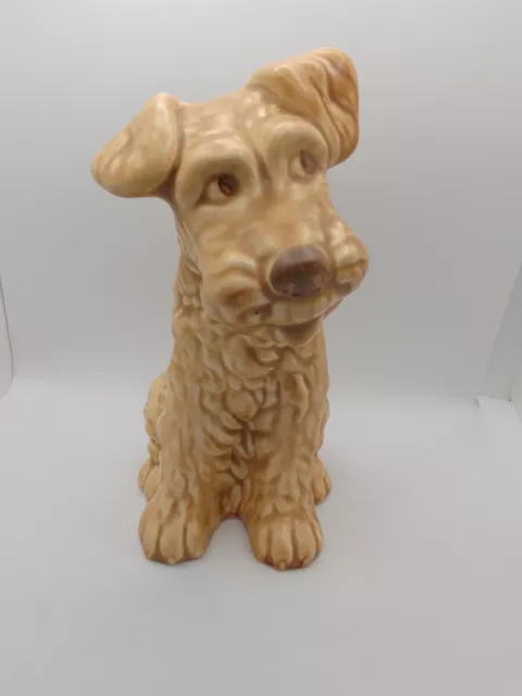 Vintage Big SYLVAC TAN SEATED TERRIER DOG 1379 Lovely Condition Retro Kitsch 2