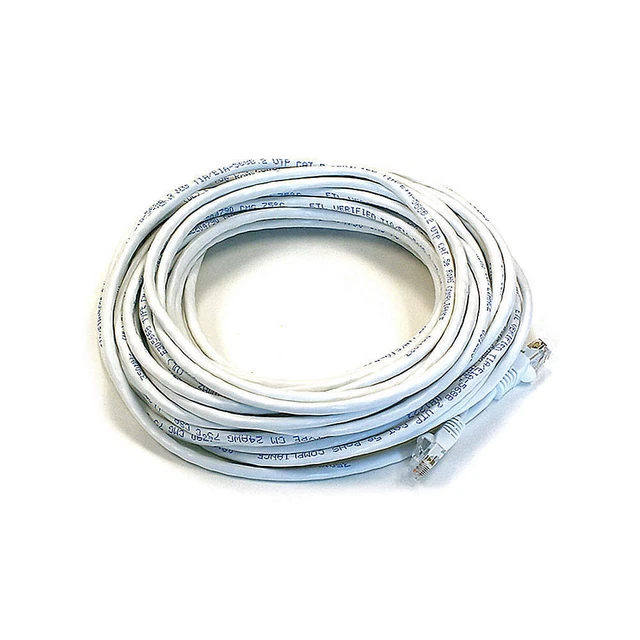 MONOPRICE 145 Patch Cord,Cat 5e,Booted,White,50 ft.