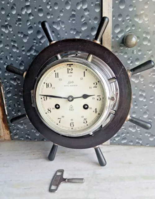 Schatz Royal Mariner 8 Day Ship Bell Clock Germany Vintage Rare
