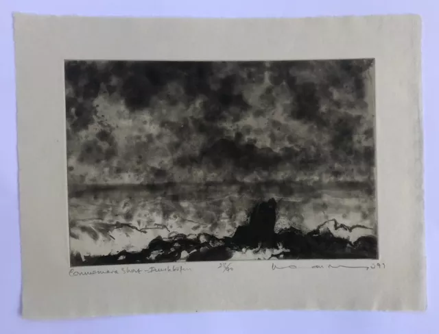 NORMAN ACKROYD RA 1938 "Connemara Shore" Limited Edition ETCHING 28/90 1997