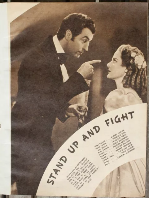 8011 Film Programme Article Support Haut Et Lutte 1939 Robert Taylor USA