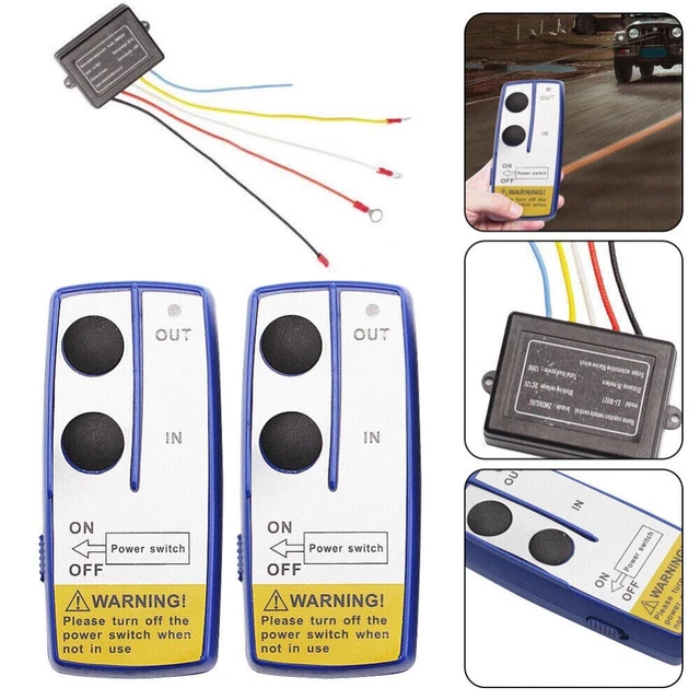 12V Switch Handset Winch, Universal Winch Remote Control Switch Kit With Receiver 12V 24V For Truck SUV (Blue