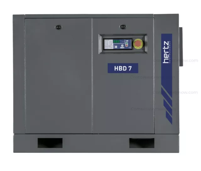 New Hertz 10-Hp Base Mount Rotary Screw Air Compressor 3-Phase Hbd7