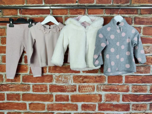 Baby Girls Bundle Age 12-18 Months Next H&M Etc Leggings Coat Fleece Tee 86Cm
