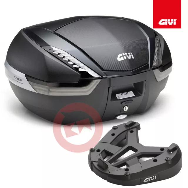 GIVI Set Top-Case Carbone V47NNT Plaque SR1156 M7 Honda X-Adv 750 2017-2020