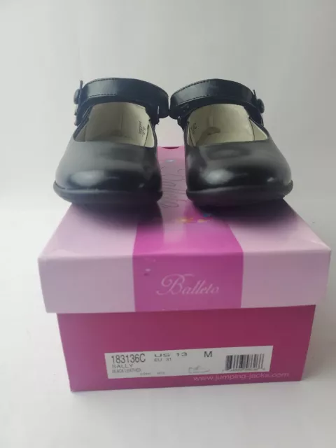 Balleto Girls Youth Jumping Jacks Ballet Shoes Sally Navy  Leather Size 13C.