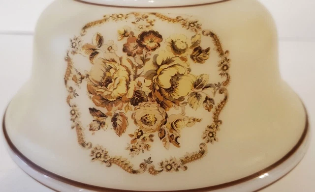 Vintage GWTW 6" Fitter Yellow Rose Wreath Oil Or Electric Glass Lamp Shade 6
